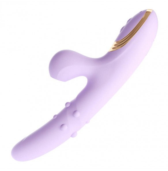 MizzZee - Suction Retractable Rotate Beads Wand Vibrator (Chargeable - Purple)